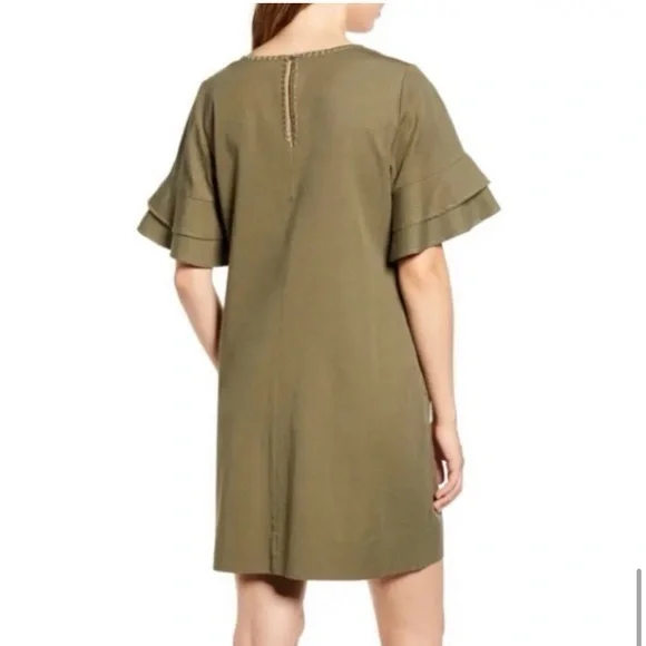 Tommy Bahama Dress XS Green Flutter Sleeve Knee Length Sage - Picture 13 of 14